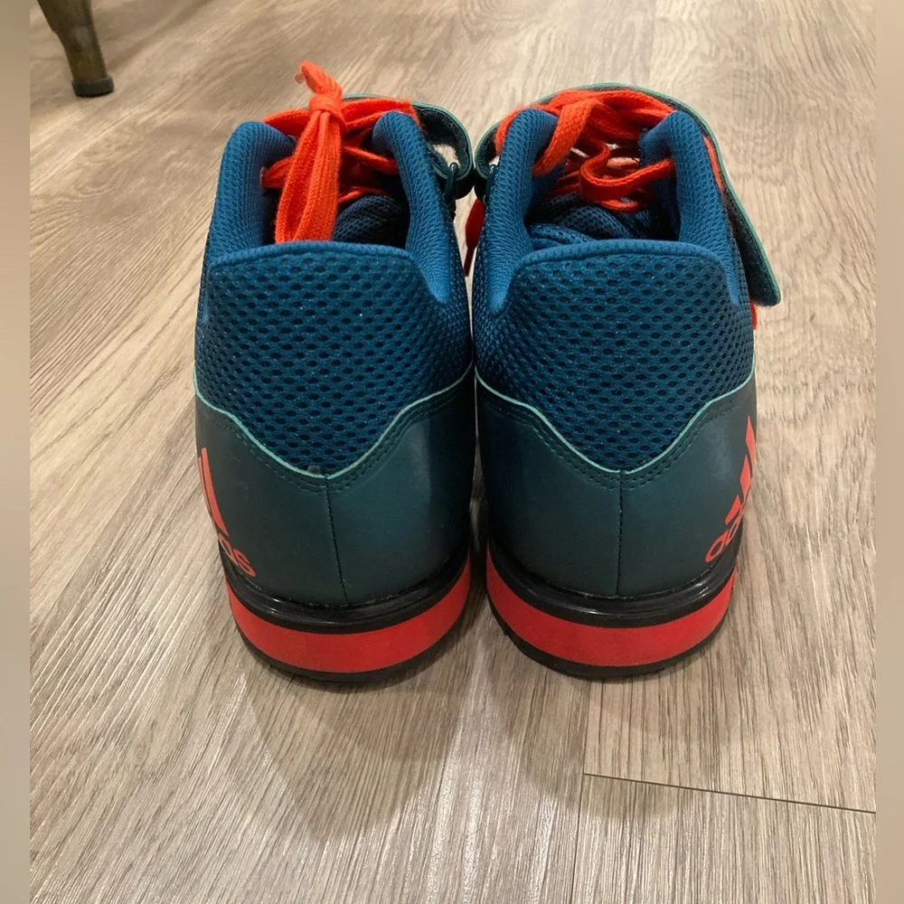 adidas mens powerlifting shoes Teal and Orange size 12 - Picture 4 of 7